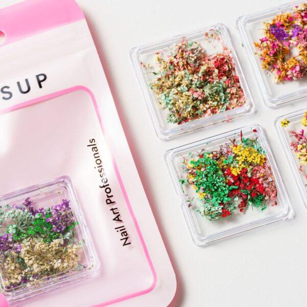 flores secas para uñas set decoración nail art NailsUp flores naturales encapsuladas