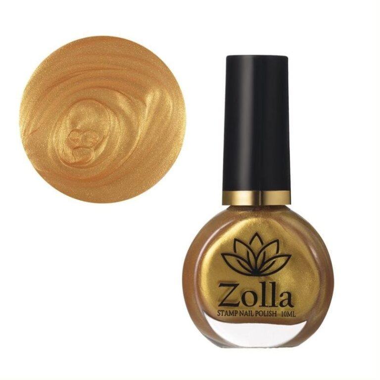 esmalte stamping dorado Zolla efecto metálico nail art alta cobertura