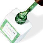 Gel UV Fantasy Gel NailsUp verde esmeralda con glitter holográfico brillante para nail art profesional.
