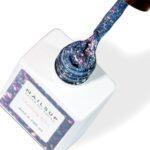 Gel UV Fantasy Gel NailsUp azul holográfico con glitter multicolor brillante para nail art profesional.