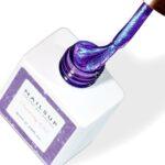Gel UV Fantasy Gel NailsUp color morado glitter con efecto brillante para manicura y pedicura profesional.