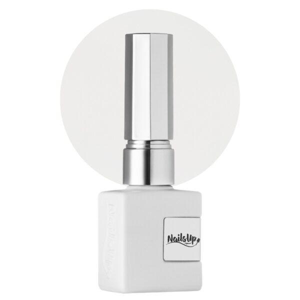 Esmalte semipermanente NailsUp blanco puro con acabado elegante y cobertura uniforme.