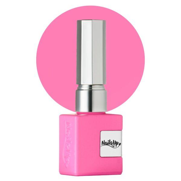 Esmalte semipermanente NailsUp rosa bubblegum con acabado vibrante y cobertura uniforme.