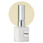 Esmalte semipermanente NailsUp blanco perlado con reflejos shimmer y acabado elegante.