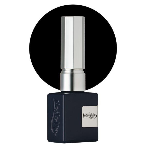 Esmalte semipermanente NailsUp Infinity Silver 050 con glitter holográfico plateado y reflejos multicolor.