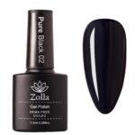 Esmalte de uñas semipermanente Zolla Sin Hema  Pure Black 02 - 7,3 ml
