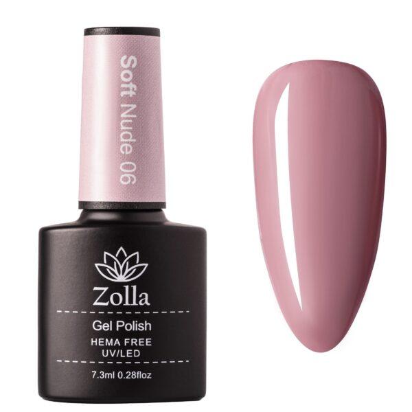 Esmalte de uñas semipermanente Zolla Sin Hema  Solf Nude 06 - 7,3 ml