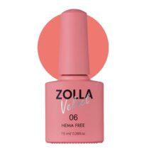 Esmalte semipermanente Zolla Velvet 06 color rosa nude HEMA Free para manicura y pedicura profesional.