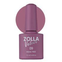 Esmalte semipermanente Zolla Velvet 09 color rosa malva HEMA Free para manicura y pedicura profesional.