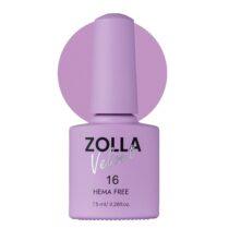 Esmalte semipermanente Zolla Velvet 16 color lila pastel HEMA Free para manicura y pedicura profesional.