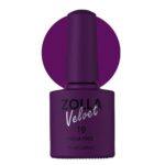 Esmalte semipermanente Zolla Velvet 19 color morado intenso HEMA Free para manicura y pedicura profesional.