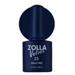 Esmalte semipermanente Zolla Velvet 23 color azul noche HEMA Free para manicura y pedicura profesional.