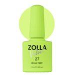Esmalte semipermanente Zolla Velvet 27 color verde neón HEMA Free para manicura y pedicura profesional.