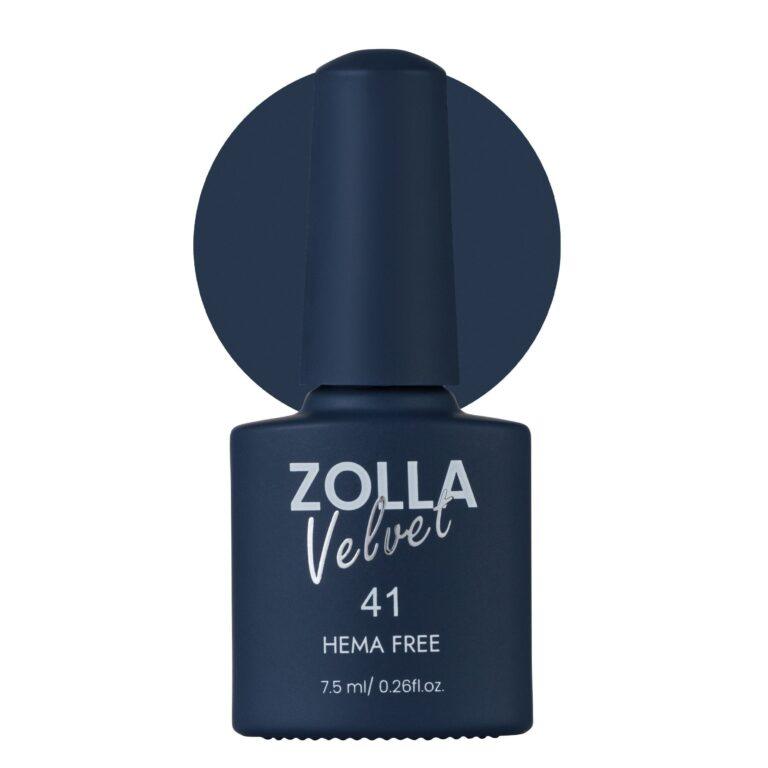 Esmalte semipermanente Zolla Velvet 41 color azul marino HEMA Free para manicura y pedicura profesional.
