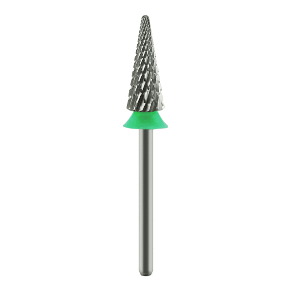 Fresa cónica de carburo NailsUp de 6,0 mm, color verde
