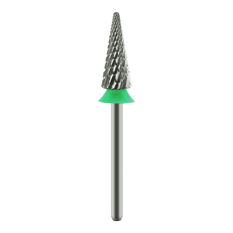 fresa carburo verde 6mm NailsUp cono eliminación gel acrílico alta abrasividad