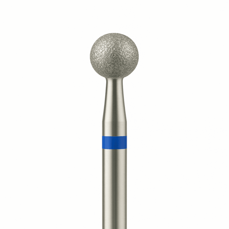 fresa bola diamante azul manicura profesional limpieza contorno uña cutícula