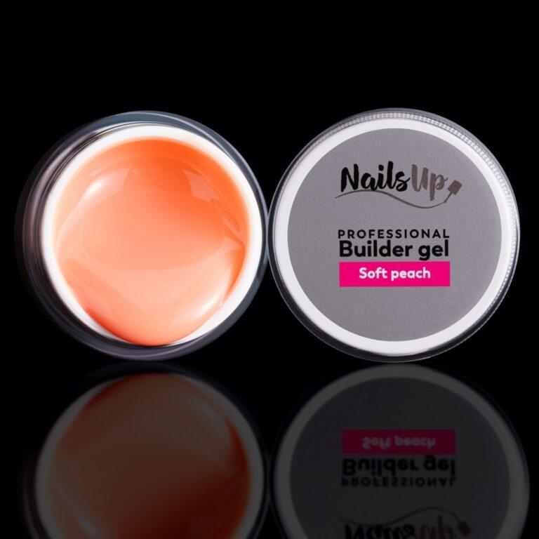 gel UV NailsUp Peach Diamond 15g melocoton con glitter autonivelante uñas