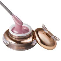 gel UV rosa perlado NailsUp shimmer autonivelante construcción uñas brillo suave