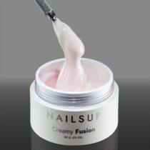 gel UV rosa milk NailsUp Creamy Fusion autonivelante construcción uñas natural
