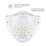 interior lámpara uñas NailsUp 24 LEDs distribución uniforme luz UV LED