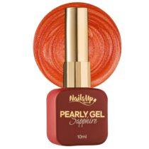 Gel Pearly Sapphire NailsUp color coral perlado con efecto shimmer para manicura y pedicura profesional.