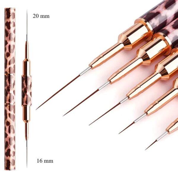 pincel doble uñas NailsUp animal print 16 20 mm liner nail art precisión