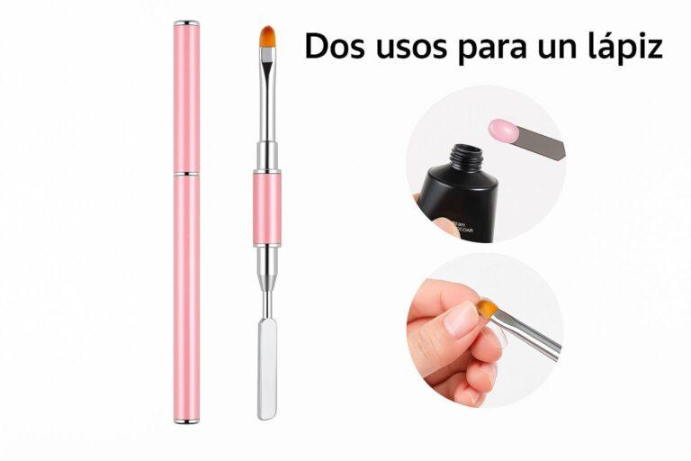 pincel doble polygel NailsUp rosa espatula aplicador gel constructor uñas