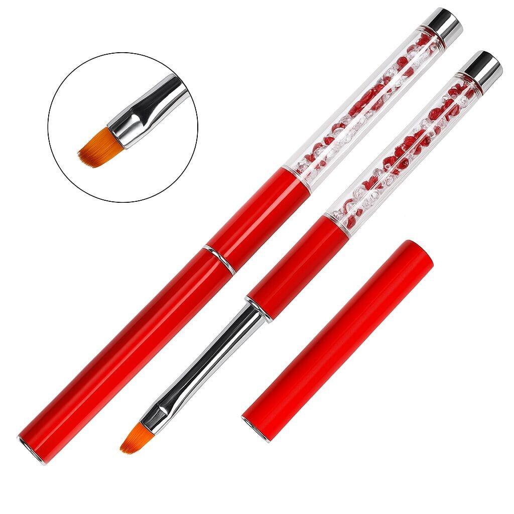 Pincel uñas gel NailsUp rojo lengua de gato n°4 aplicación profesional pincel gel uñas NailsUp rojo oval 4 lengua de gato aplicación precisa gel