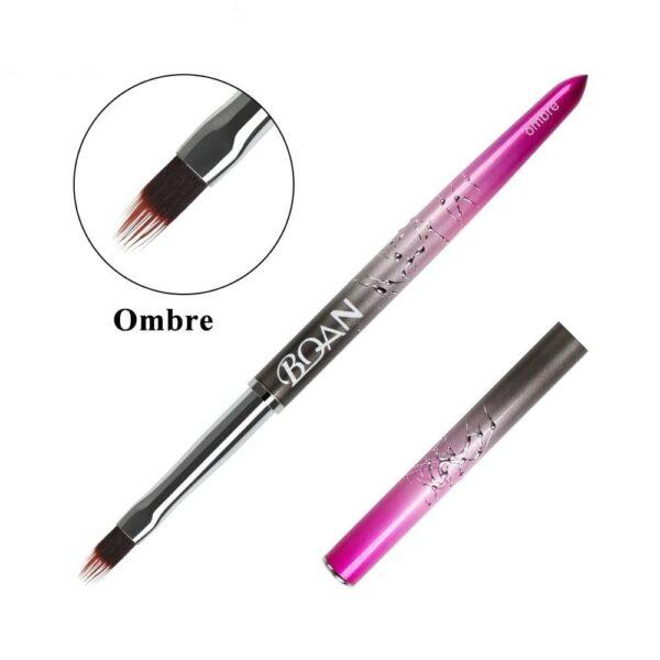 pincel degradado uñas NailsUp rosa metalico ombre gel nail art difuminado