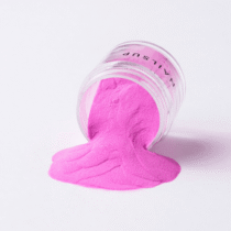 Pigmento uñas rosa neon polvo nail art efecto vibrante intenso