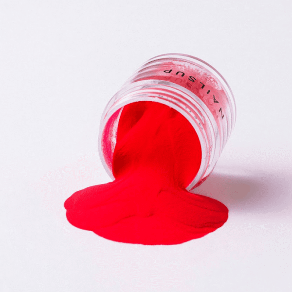 pigmento rojo neon uñas polvo fino nail art color llamativo