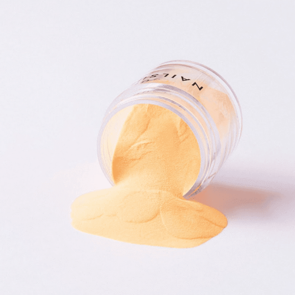 pigmento amarillo melocotón uñas polvo fino nail art efecto cálido suave