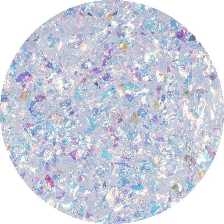 polygel NailsUp champagne 01 glitter iridiscente efecto cristal hielo uñas
