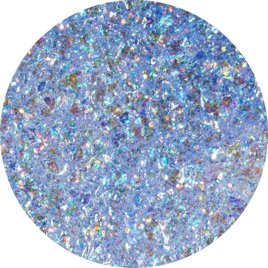 polygel champagne 07 glitter azul holográfico NailsUp brillo intenso uñas