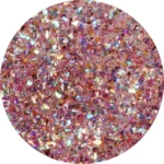 glitter cristal rosa holográfico NailsUp reflejos multicolor decoración uñas
