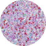 polygel champagne 22 glitter holográfico multicolor NailsUp brillo intenso uñas