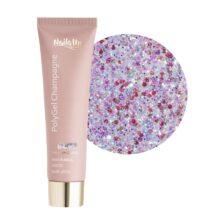 polygel NailsUp champagne 22 glitter multicolor holográfico brillo intenso uñas nail art