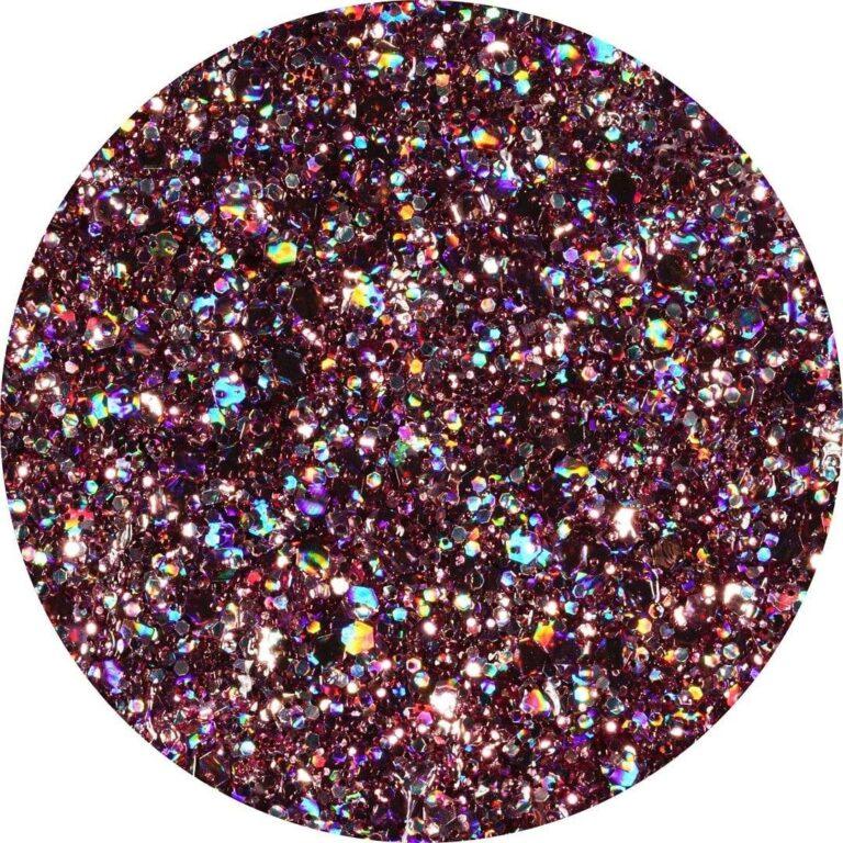 polygel champagne 25 glitter multicolor NailsUp brillo intenso uñas
