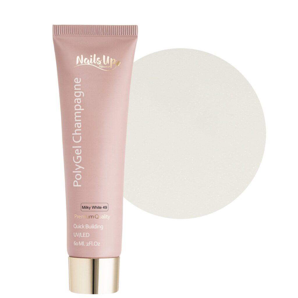 polygel NailsUp milky white 49 blanco lechoso gel construcción uñas natural