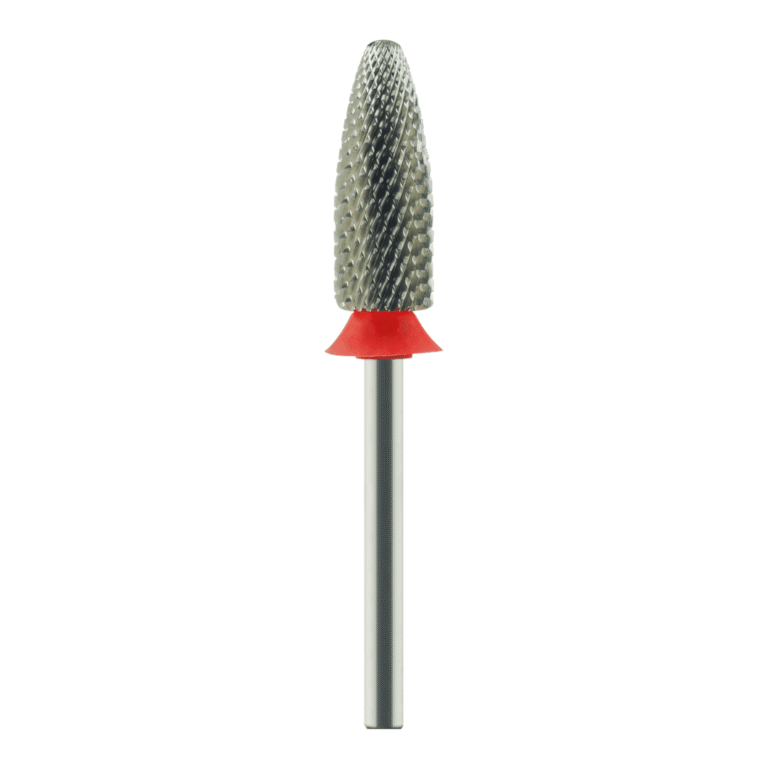 fresa carburo cono rojo grano fino preparación uñas detalle manicura