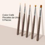 Set de 5 pinceles para decoración de uñas NailsUp - Color Café