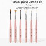 Set de 5 pinceles para manicura Nail Art, Nailsup - Rosa