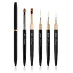 Set de 5 pinceles para uñas tipo bolígrafo NailsUp - Negro Premium