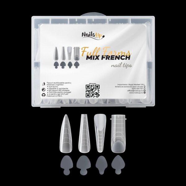tips uñas NailsUp french mix 192 piezas reusable con guías french
