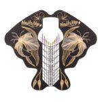 formas uñas NailsUp negro dorado floral guías construcción gel acrílico