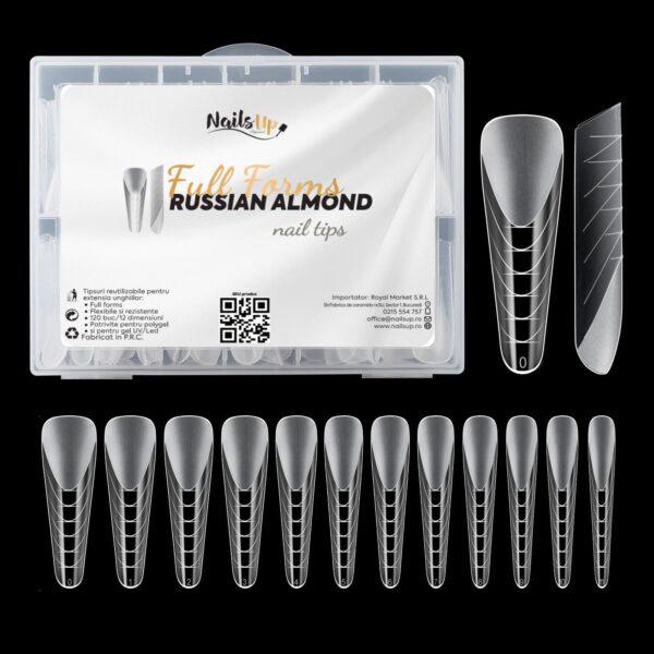 tips uñas NailsUp almond ruso 120 unidades reutilizable forma almendra