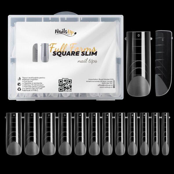 tips uñas NailsUp slim square 120 unidades reutilizable extensión uñas