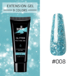 polygel Zolla glitter 08 uñas gel construcción brillo profesional