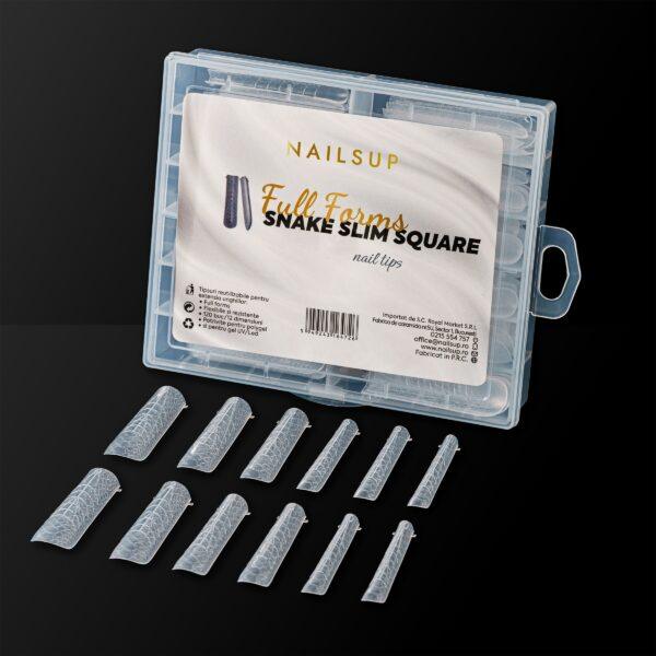 tips uñas NailsUp snake square fino full shape reutilizable construcción uñas